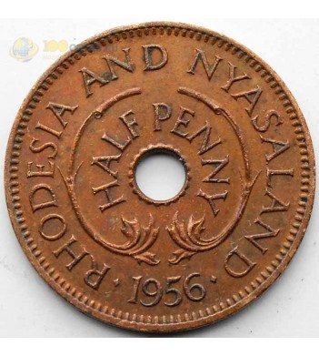 Родезия и Ньясаленд 1956 1/2 пенни