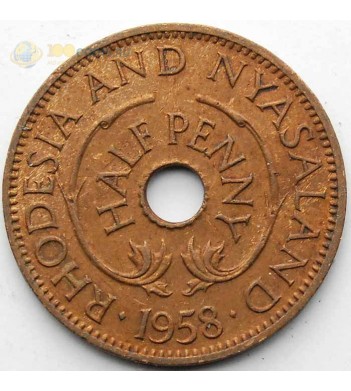Родезия и Ньясаленд 1958 1/2 пенни