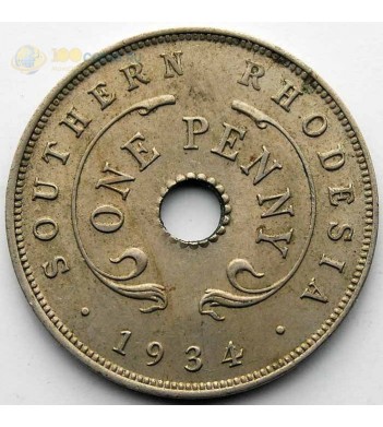 Южная Родезия 1934 1 пенни Георг V