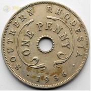 Южная Родезия 1936 1 пенни Георг V Южная Родезия 1936 1 пенни Георг V