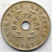 Южная Родезия 1937 1 пенни Георг VI Южная Родезия 1937 1 пенни Георг VI