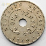 Южная Родезия 1940 1 пенни Георг VI Южная Родезия 1940 1 пенни Георг VI