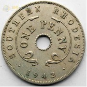 Южная Родезия 1942 1 пенни Георг VI Южная Родезия 1942 1 пенни Георг VI