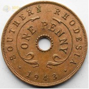 Южная Родезия 1943 1 пенни Георг VI Южная Родезия 1943 1 пенни Георг VI