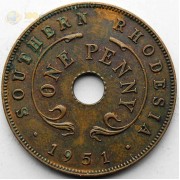 Южная Родезия 1951 1 пенни Георг VI
