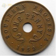 Южная Родезия 1952 1 пенни Георг VI