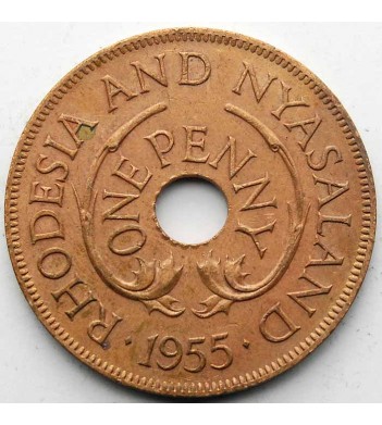 Родезия и Ньясаленд 1955 1 пенни