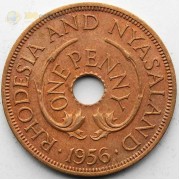 Родезия и Ньясаленд 1956 1 пенни Родезия и Ньясаленд 1956 1 пенни