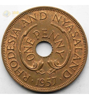 Родезия и Ньясаленд 1957 1 пенни