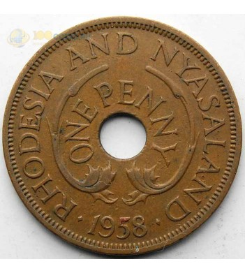 Родезия и Ньясаленд 1958 1 пенни