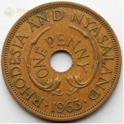 Родезия и Ньясаленд 1963 1 пенни