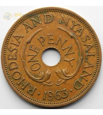 Родезия и Ньясаленд 1963 1 пенни