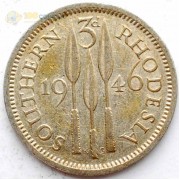 Южная Родезия 1946 3 пенса Георг VI Южная Родезия 1946 3 пенса Георг VI