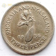 Родезия и Ньясаленд 1956 3 пенса Родезия и Ньясаленд 1956 3 пенса