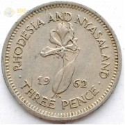 Родезия и Ньясаленд 1962 3 пенса Родезия и Ньясаленд 1962 3 пенса