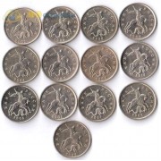 Набор 5 копеек 1997-2014 ММД (13 монет)