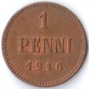 Финляндия 1916 1 пенни Николай II Финляндия 1916 1 пенни Николай II