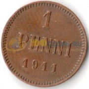 Финляндия 1911 1 пенни Николай II Финляндия 1911 1 пенни Николай II