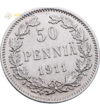 Финляндия 1911 50 пенни (серебро)