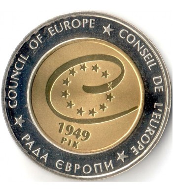 Украина 2009 5 гривен 60 лет совету Европы