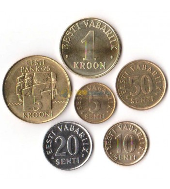 Эстония 1992-2006 набор 6 монет