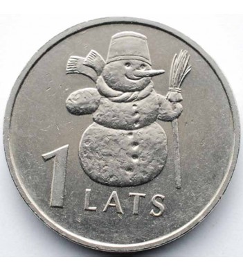 Латвия 2007 1 лат Снеговик