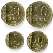 Таджикистан 2015 Набор 4 монеты Таджикистан 2015 Набор 4 монеты