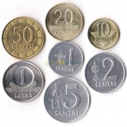 Литва 1991-2010 набор 7 монет