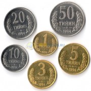 Узбекистан 1994 набор 6 монет