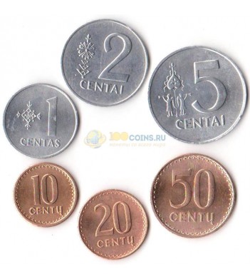 Литва 1991 набор 6 монет
