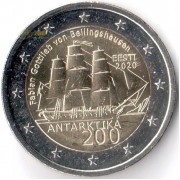 Эстония 2020 2 евро 200 лет открытия Антарктиды