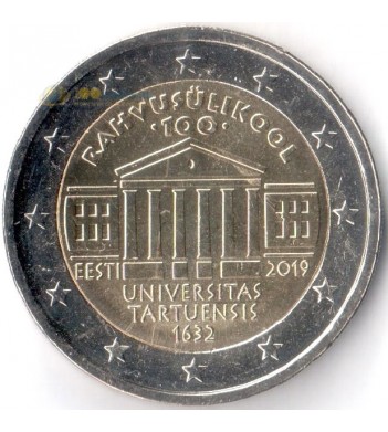 Эстония 2019 2 евро Тартуский университет