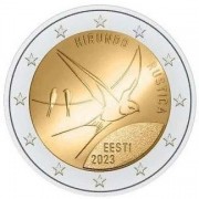 Эстония 2023 2 евро Деревенская ласточка