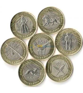 Казахстан набор 6 монет 2020 100 тенге Сокровища степи