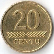 Литва 1997 20 центов