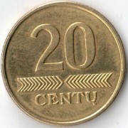 Литва 1998 20 центов