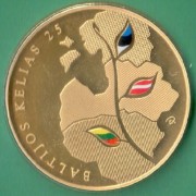 Литва 2014 25 литов Балтийский путь