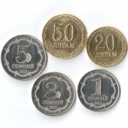Таджикистан 2023 набор 5 монет Таджикистан 2023 набор 5 монет