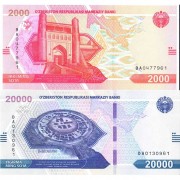Узбекистан боны (new) 2021 2000 и 20000 сум