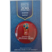 Значок ЧМ 2018 Кубок круглый 44 мм красный
