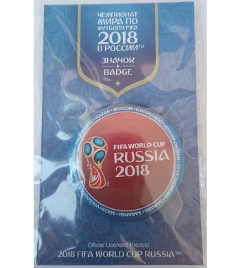 Значок ЧМ 2018 Кубок RUSSIA 44 мм красный