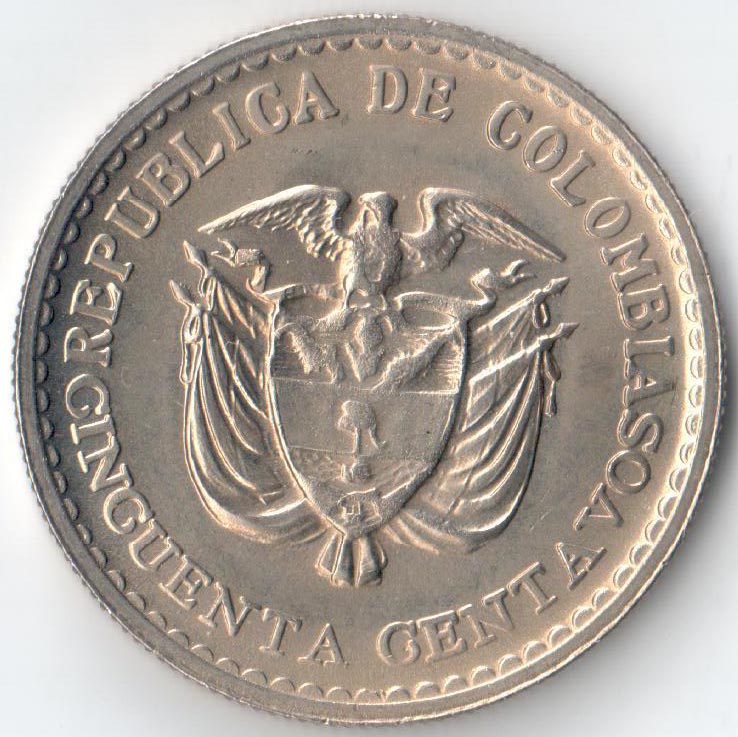 Колумбия 1965 50 сентаво